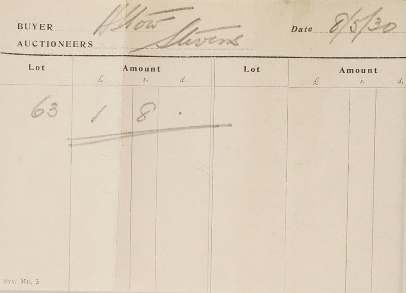 BUYER. AUCTIONEERS   Lot os Amount I Lot. Amount ee | ze a. | eS Ss. d.     se ~ | 7 | | | way | s we | i Px &lt;2 | ? &gt; pote re ae I ald ae “¢ rasan rt Ye ¢ | eer | | | | |      SE. LU 3   