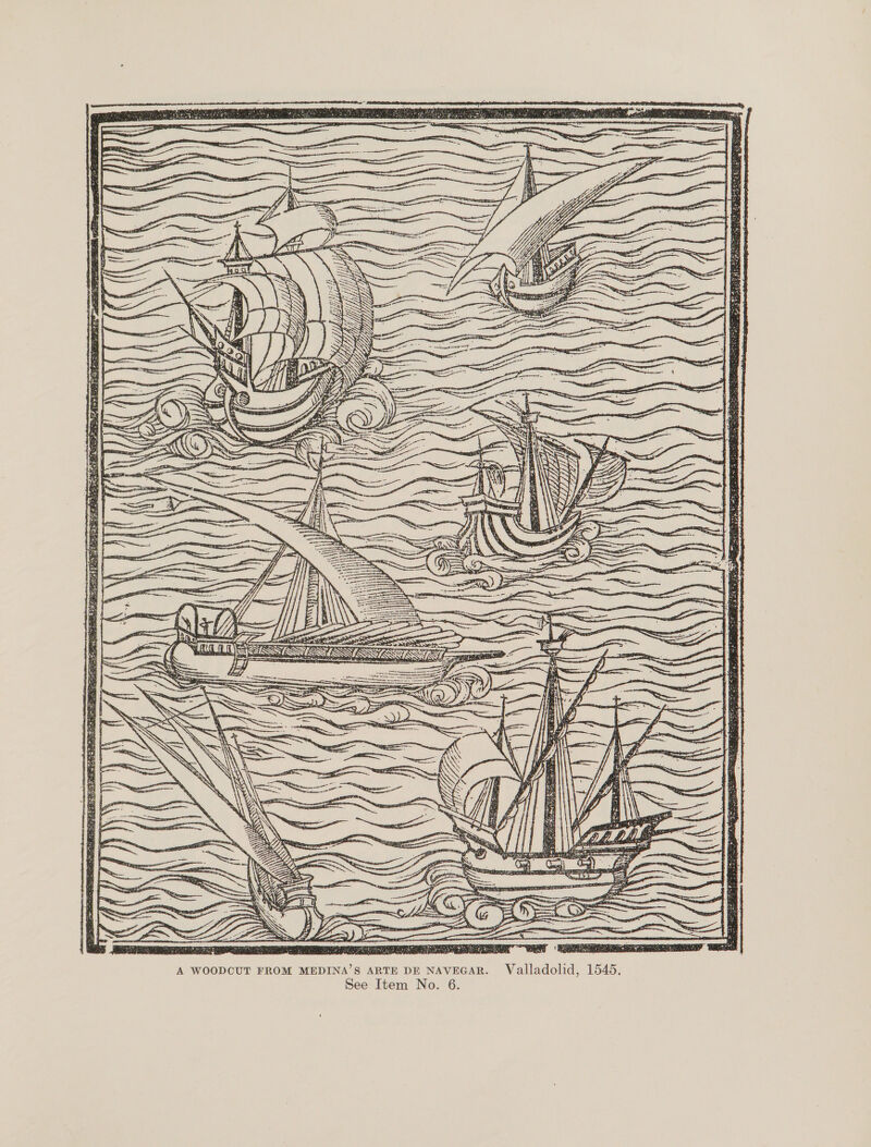 mega ae  FERS A WOODCUT FROM MEDINA’S ARTE DE NAVEGAR. Valladolid, 1545. See Item No. 6.