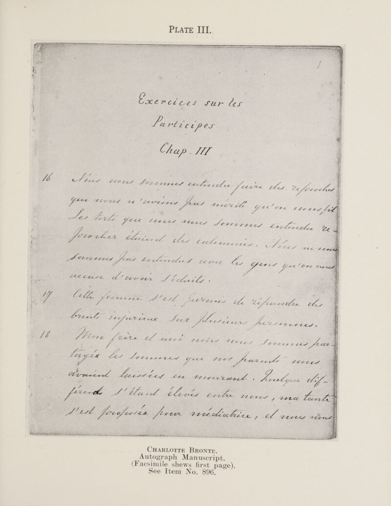   CHARLOTTE Bronte. Autograph Manuscript. (Facsimile shews first page), See Item No. 896,
