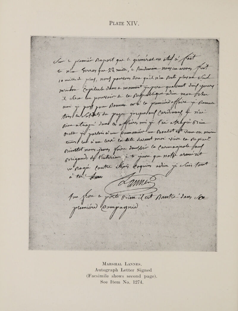  MarsHau LANNES. Autograph Letter Signed (Facsimile shows second page). See Item No. 1274.