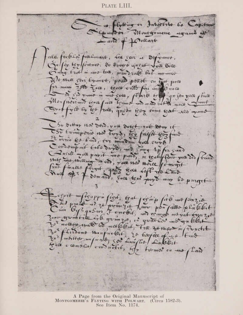 PLATE CEI. ae Pe Rasen: Se ee + Seto Ee Se anaes ¥ Shee aS s % ee pe he DPE ee %  A Page from the Original Manuscript of __ MOoNTGOMERIE’S FLytiIne with Potwarr. (Circa 1582-3).