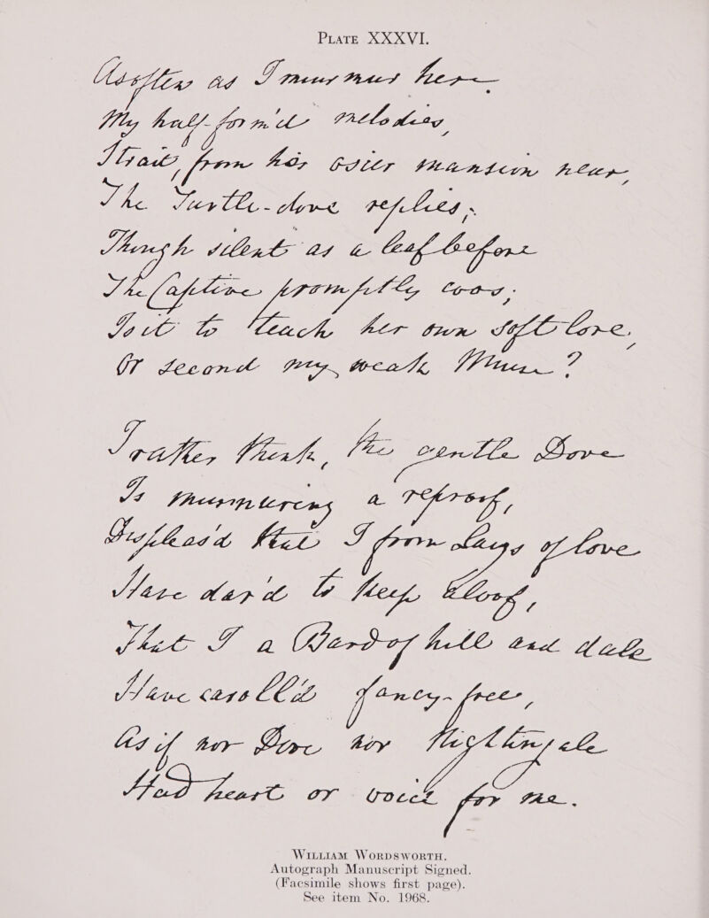 PLATED ON Vie ee eye: | eacladeng Ti al, Det psy Wan tea fe Leep— - Ea ify eee, ae WH? Jali, flat, Pe girth, Bre ig lee He 6, Guill pd Be a oe Jitu FooaMG WS pps (276 LEZ Sosa Nt WILLIAM \V SWORTH. Autograph Manuscript Signed Facsimile sh first page)