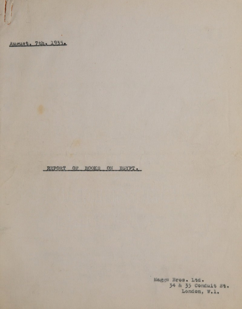    Mages Brog. Ltd. 54 &amp; 55 Conduit st. Londen, W.i.