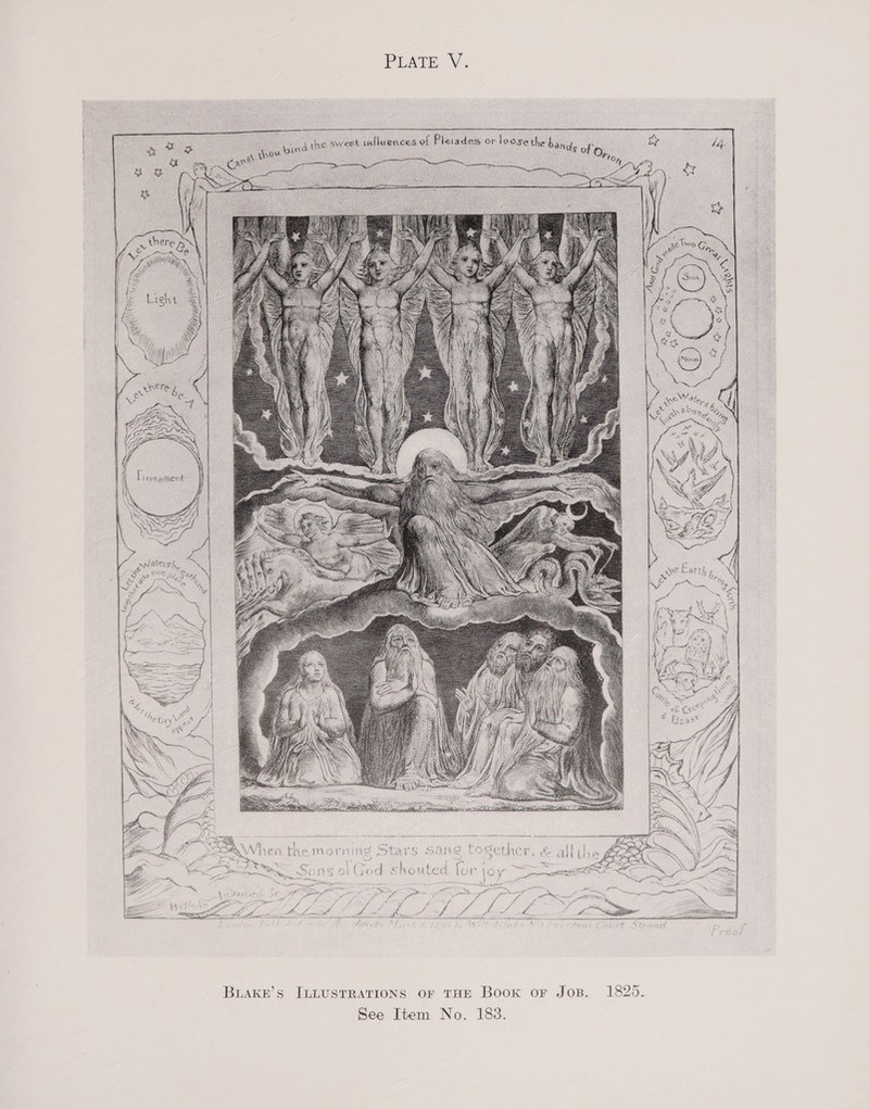 PLATE V. 2 top pind the sweet influences of Pleiades or loos tthe bands of     BuAKE’sS ILLUSTRATIONS OF THE Book oF Jos. 1825. See Item No. 183.