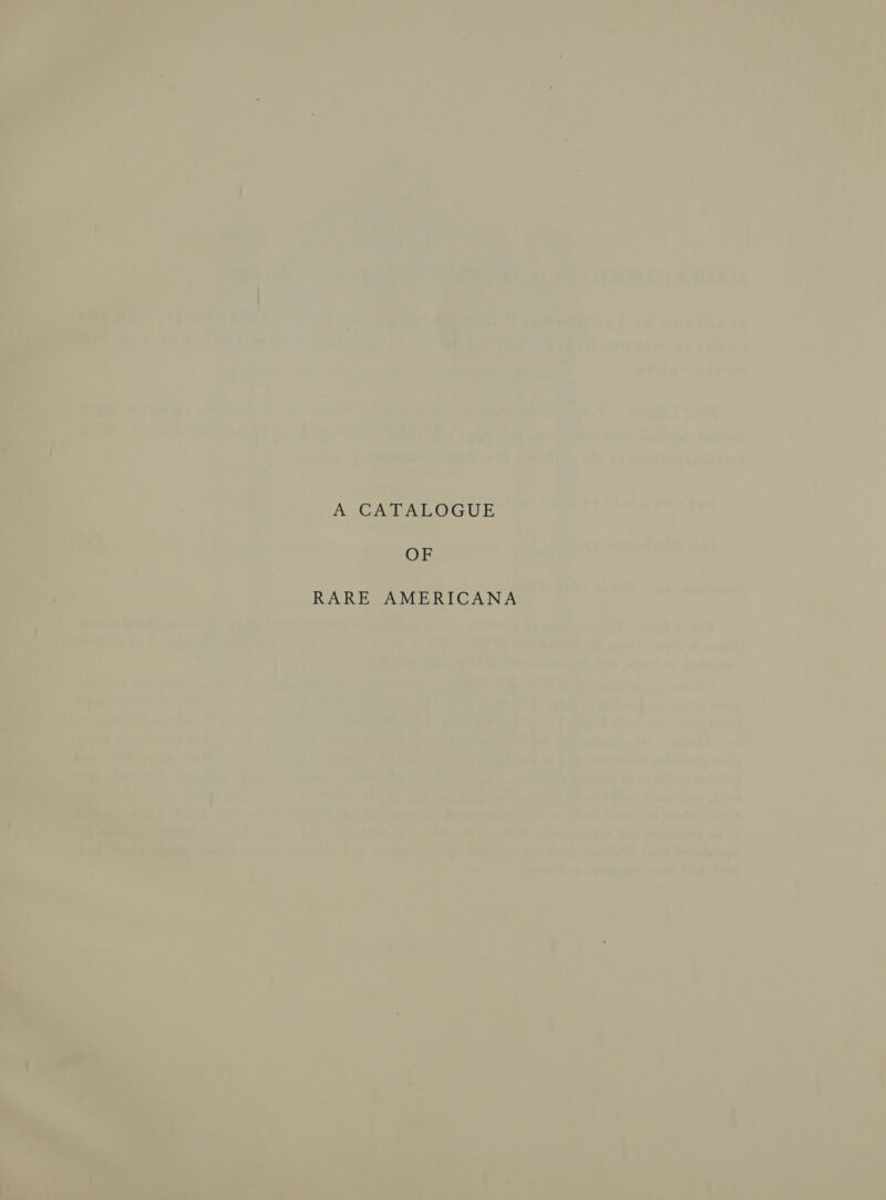  A CATALOGUE   ae RARE AMERICANA