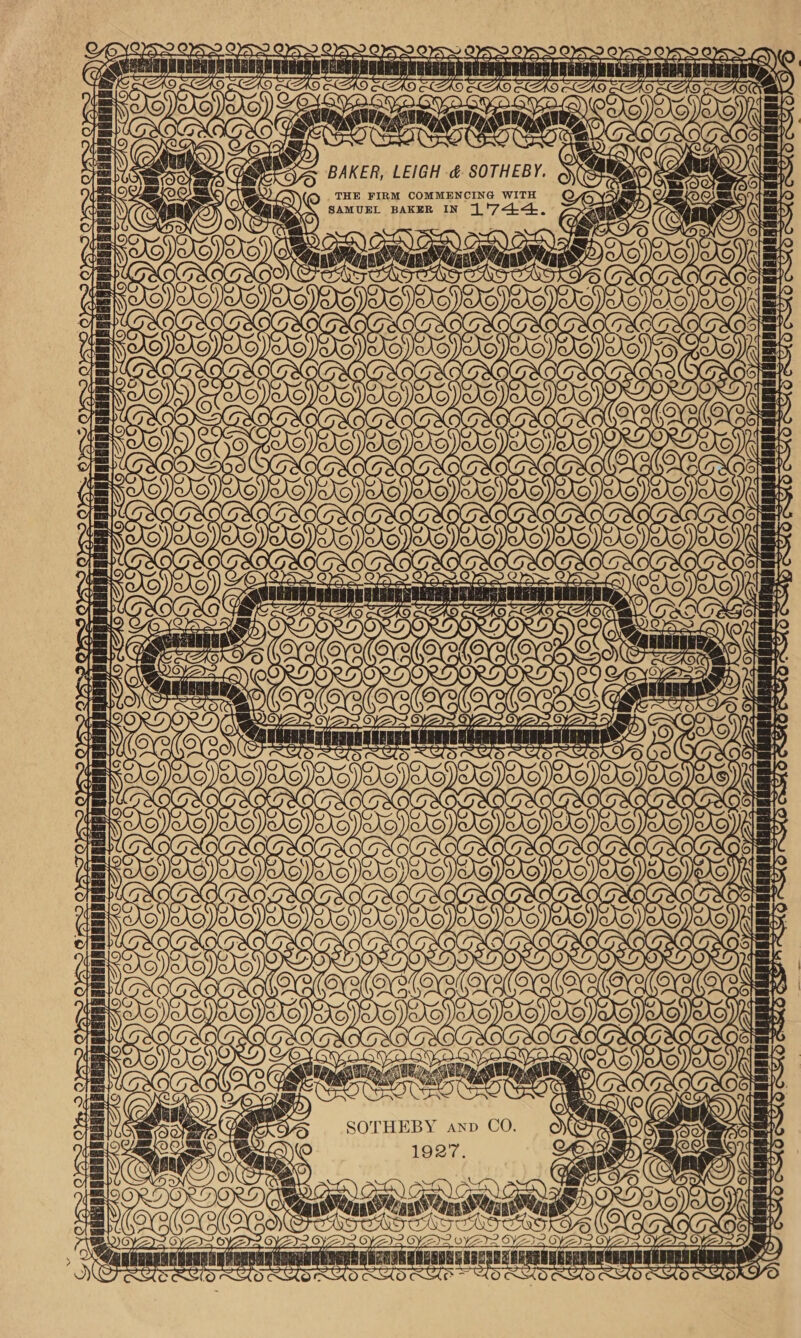 BO LAS LL i Po sS Toa YS OSD HAR RR ERe SEAR ry etic Vo) BAKER, LEIGH &amp; SOTHEBY. THE FIRM COMMENCING WITH SAMUEL BAKER IN 1 '744 1927 é es i Win; CT CAD ese {-) L\ &gt; Ts 7 M4 = = ha a re ss = es fe de as 1b Me 1d ts