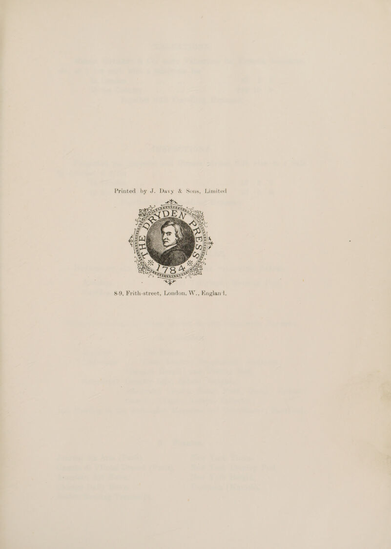 Printed by J. Davy & Sons, Limited 8-9, Frith-street, London, W., Englan1.