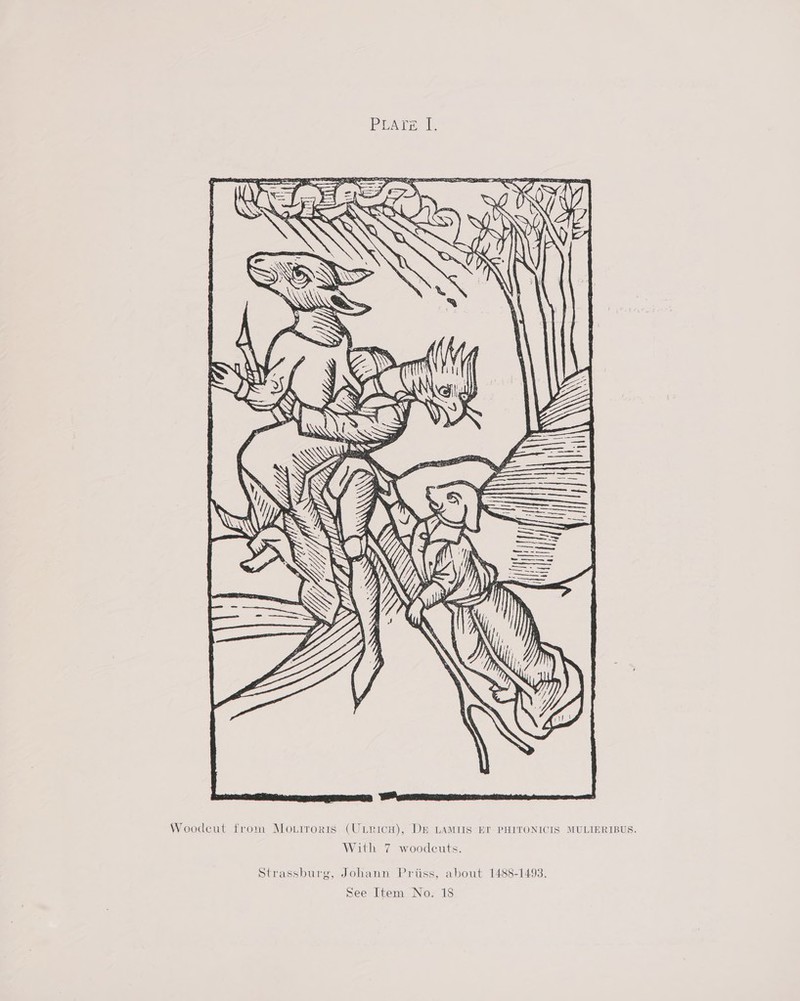  Woodcut from Mo.irorts (Unrica), Dr LAMIIS EY PHITONICIS MULIERIBUS. With 7 woodcuts. Strassburg, Johann Priiss, about 1488-1493. oO see Item No. 18