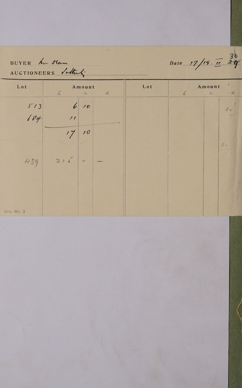       AUCTIONEE rs “th —4 PAIR Soul eh ere te. ST) Lot Amount Lote. Amount ~* L oF d. Be pe ¥ a. kay G vo é          Sry. Mu. 3 |   