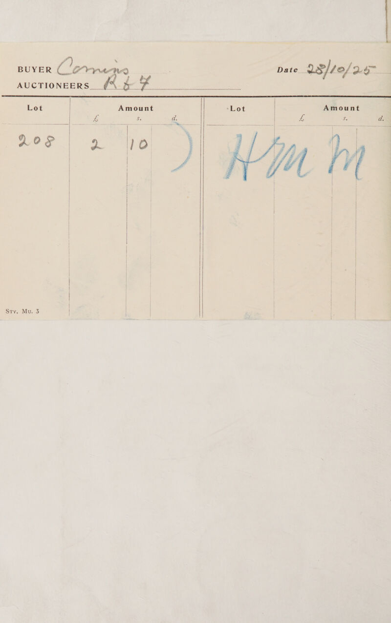  Lot Amount Se  VoF   ory. Mus 3 |o             