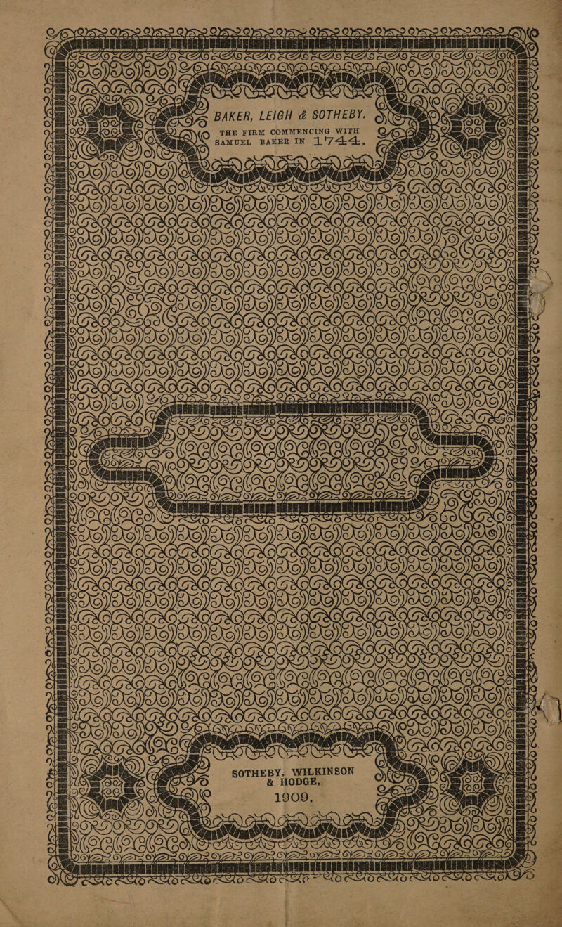 rs £e) KO       Nod isi BAKER, LEIGH &amp; SOTHEBY. THE FIRM COMMENCING WITH SAMUEL BAKER IN 1'7&lt;-+t FA “4 Za Woay = OC] oF ¢ - n P o    SOTHEBY, WILKINSON &amp; HODGE,   a\/ See =] Zoe eiaca fanaa NNR 1909,   , A Vcd bs 5 OY Ve =