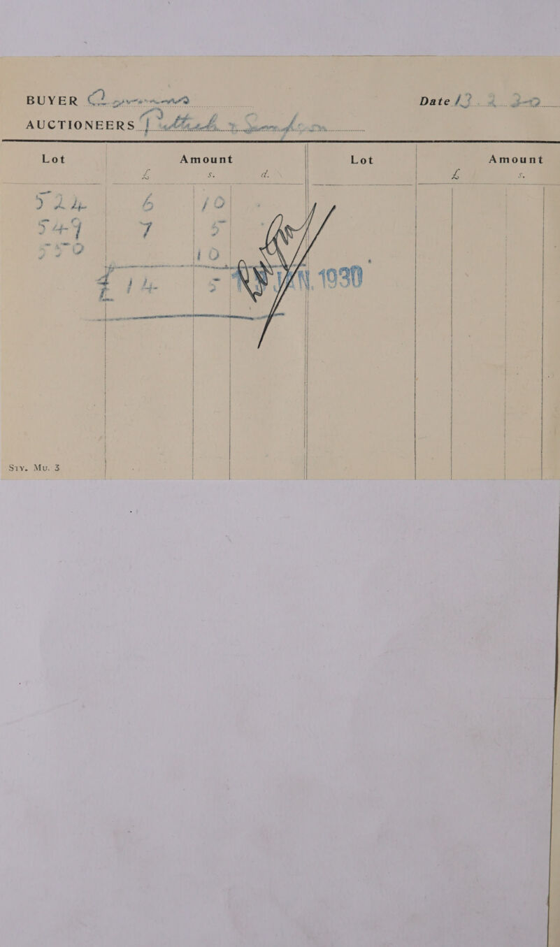 Amount Se      Lot    vos i ? Amount BUYER G2 Lot a. Se      ; : : &amp; Wiese Ph. j mat j 5 z t ER i 3 Sry. Mocs