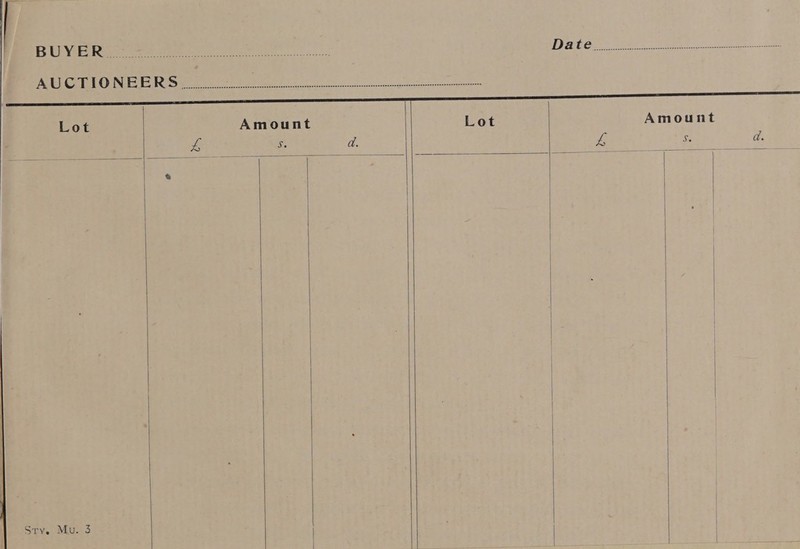 Lot Amount Lot Amount          