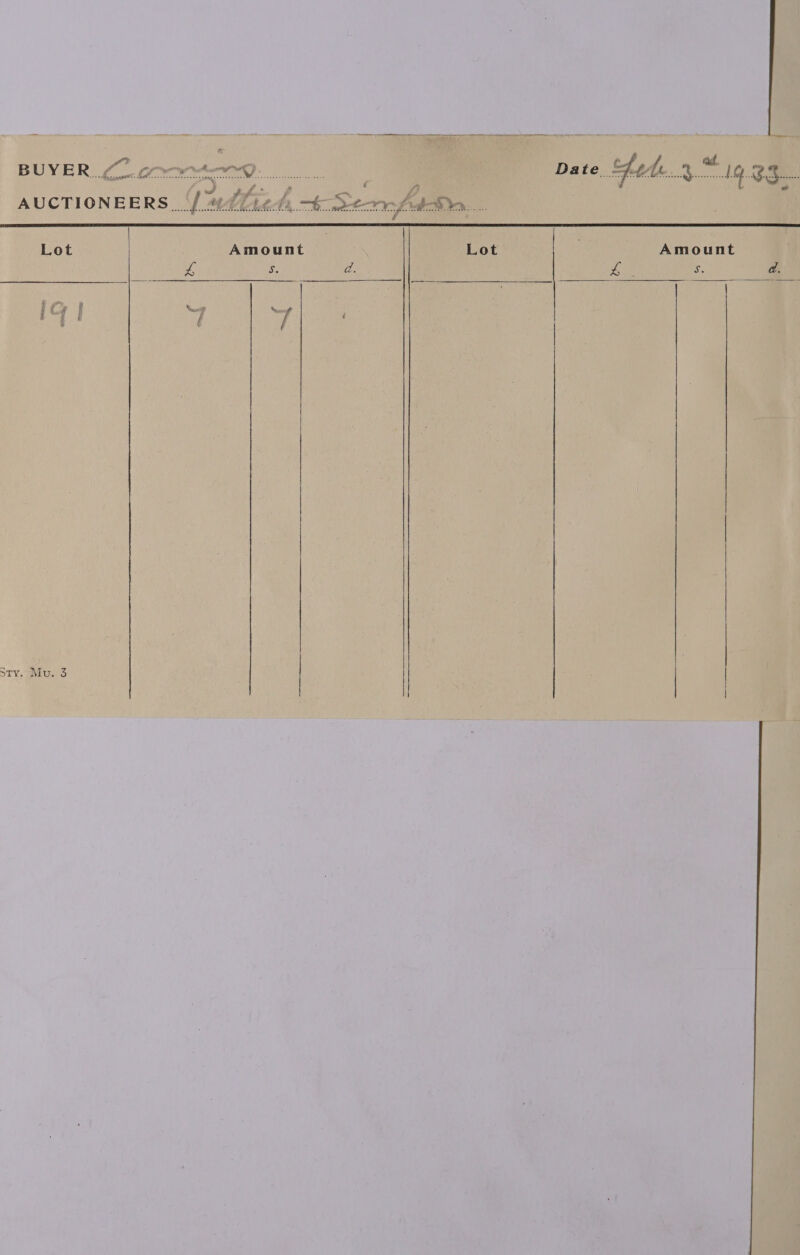 BUYBR Co OAT ccs | Dat 0. Hts... 1a Sg dD pf fen AUCTIONEERS A tlteds, a EATS ATE... | y  Lot Amount Lot Amount   