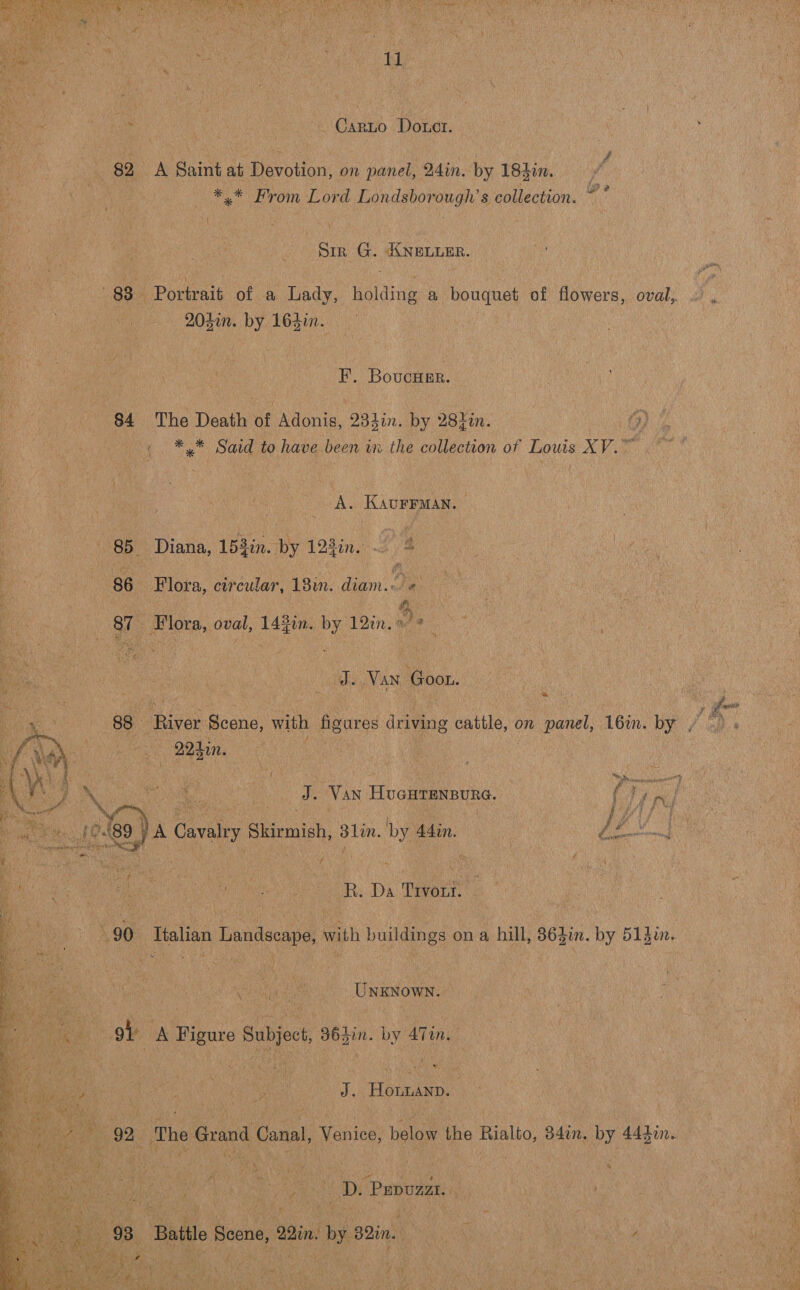         Caro oe | i. ‘Suk at THs len: on 1 panel, asin, by eG Dy ie ne Ramee IG Maar +, * From Lord Cea Mk isa de collection. ate ie aa i ae es ‘Sm G. Kyevuer, baa eee | a ig 09 Porat of a Lady, holding a bouquet of flowers, oval, . A0e zn. by 163 in. A BN ai ie Til ses ea Son Aol ae i ee i Bovenen, ’ Nal A 8 The Death of Adonis, 2 233in. by 28} in. Oe oh &gt; uetates ue Louis x v7  de ea OM Lae ee Kavreaan, oe a ER EE ee ae a.) Ne ae ue , } pie , aN Uae is \ ; : eects) Baris 2) aN we C4 ae 5 Lie ‘i t 5 : ; Ay. ‘ 0 aA “ Be Ie is ; ; i B, iY   lor, oval, 1g iin. bya 12in. ©          iver Scene, with  NG Wik : py ce 7 P if ae     ¥  A Cade Skirmish, Blin yin mu . ene Ze — id Mah Bae , iat A  a R. Da one ) ui  Cae 2     | ie _Unawown.- EO eh iS Ot PLEUAA Soie grga E a yee i ie Pit i i ! stem } At ! rive en f reper eet a ean Sikes 364i by ATin. ae te “ : a hae ria rae A Pap Fang « rh 5 j tie Pe ern ee : Sey DG eh &amp; Wak he as cr’ Bi sy any : ot eke i isa Mg a ‘sd Horsann.  : ot | A Figure ON,  