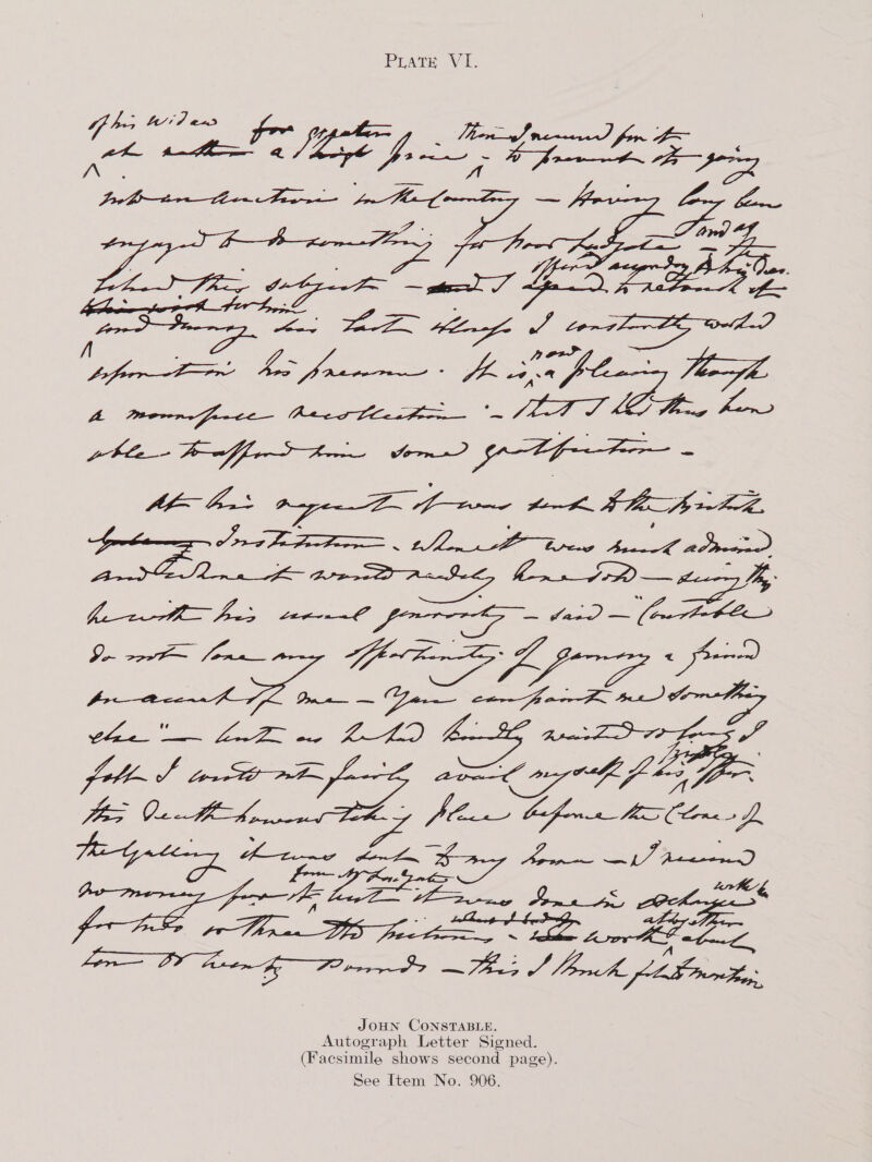 Prats VE Ui bo Ae is i wre ENE EES! I OE ES GER ee ! Ze ABD SIE Mage BASE sah gee : Be y 7 Ae Oe ae J Kas fen So | gl  JOHN CONSTABLE. Autograph Letter Signed. (Facsimile shows second page).