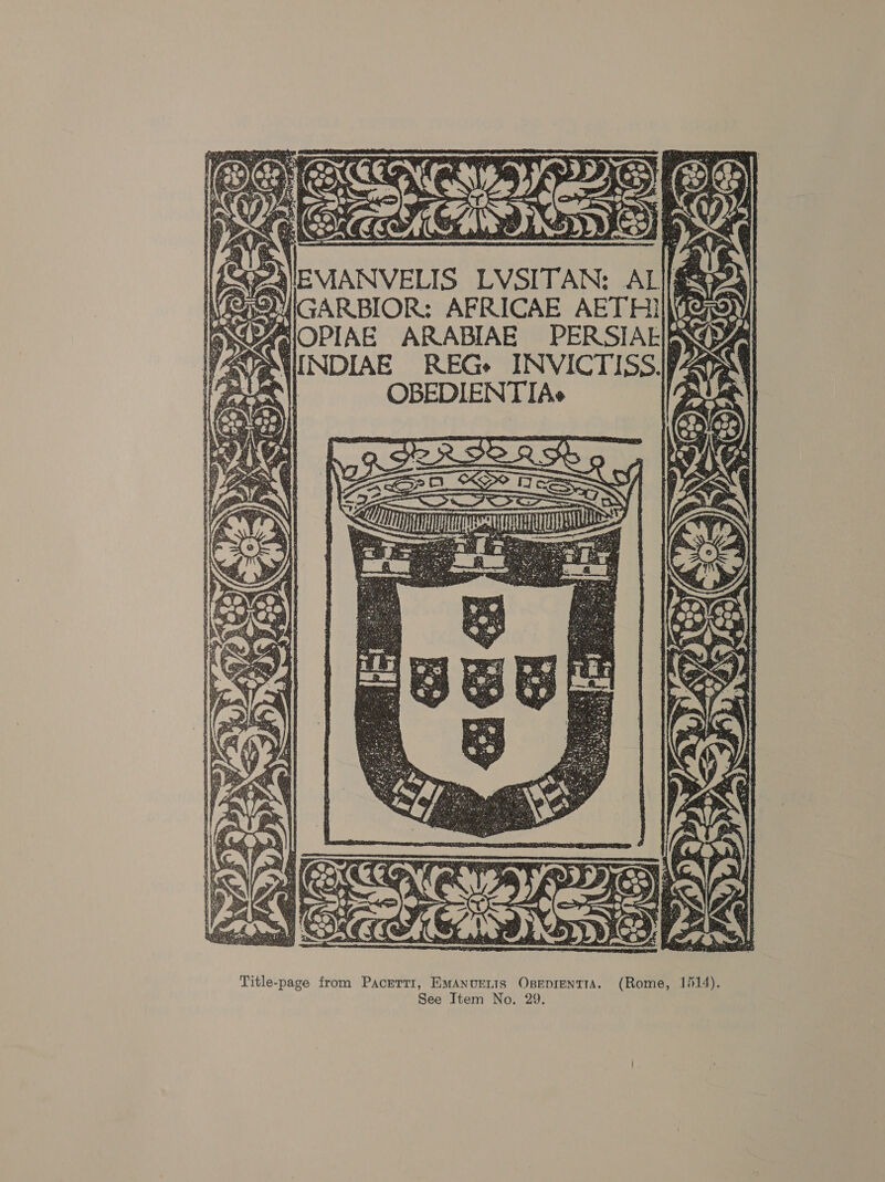 OBEDIENT IAs Title-page from Pacertt, EmMANUELIS OxseprentTIA. (Rome, 1514).
