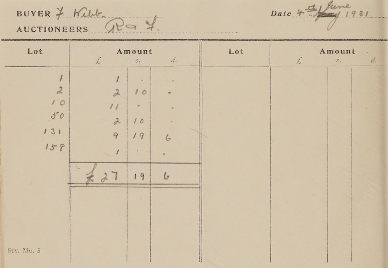  Amount ZL 6! Lot Amount Lot            