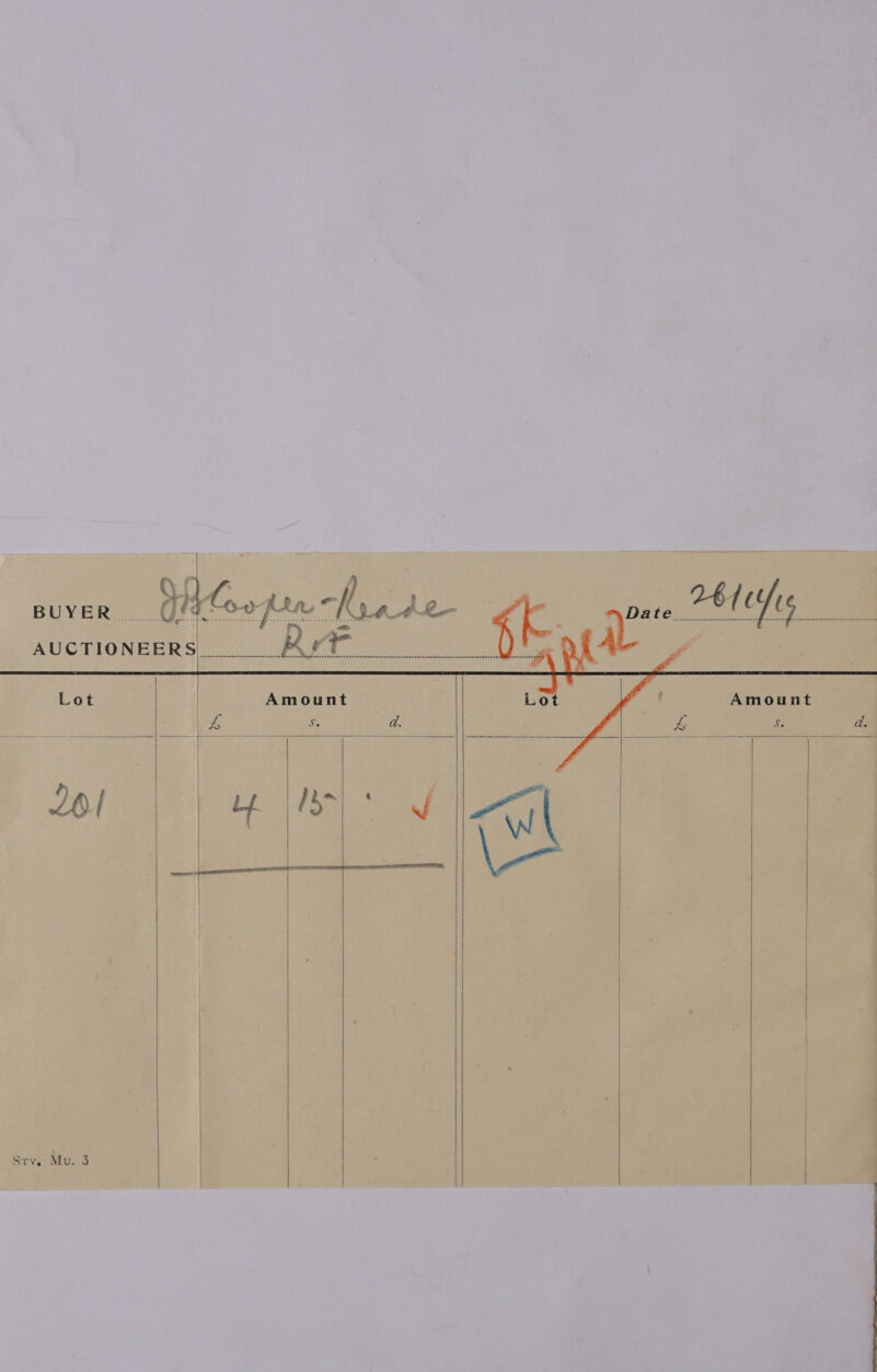    BUYER... AUCTIONEERS        Sry. Mu. 3        