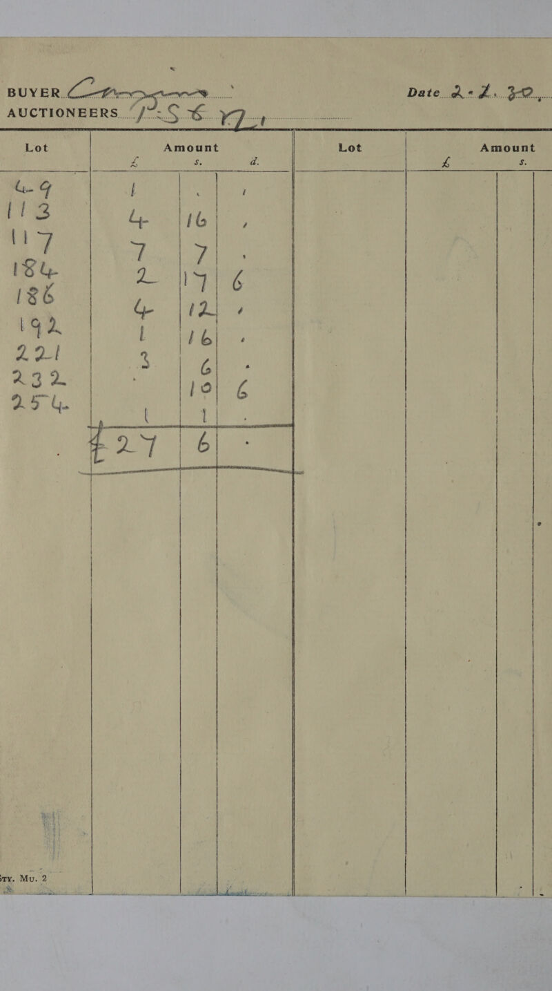  AUCTIONBERS 0 J°. C26. yo ae Lot Amount S.  