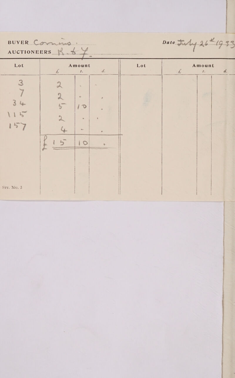 BUYE R.. Caren. Soe: Da te Tadhg 2b =1G.$3 AUCTIONEERS_ KW. %&amp; Y.. PRE i  Amount we ap ad. |   | | | | Sav. Mu. 3 | | | renee tlle tr tt eee tienen |