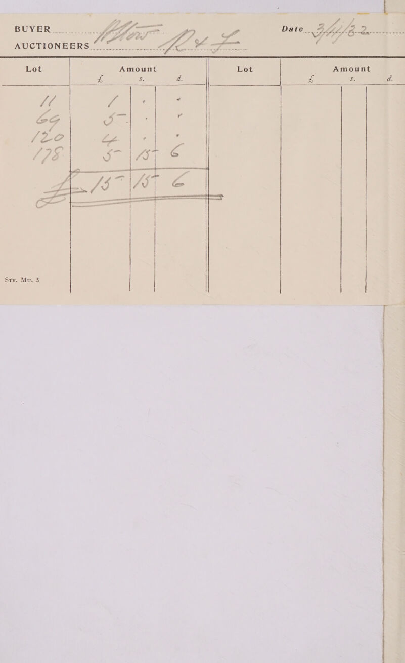 Amount ff oe Lot  Sty. Mu. 3 