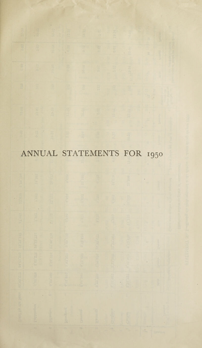 ANNUAL STATEMENTS FOR 1950