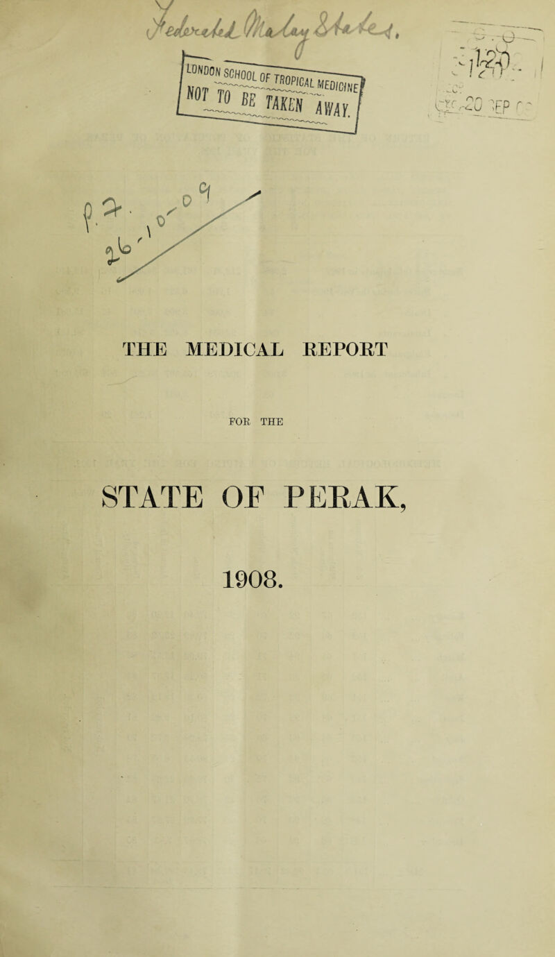 V/ THE MEDICAL REPORT FOR THE STATE OF PERAK, 1908.