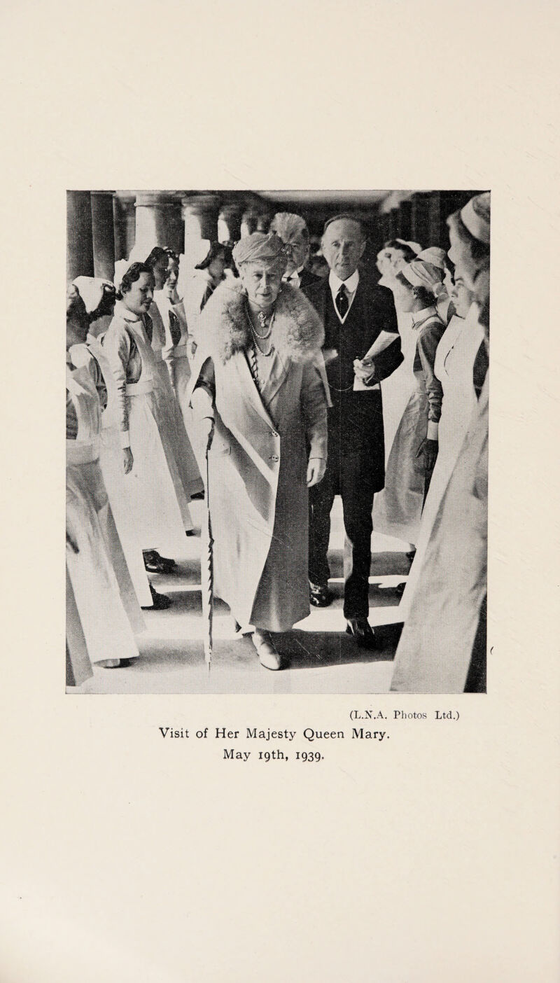 (L.N.A. Photos Ltd.) Visit of Her Majesty Queen Mary. May 19th, 1939.