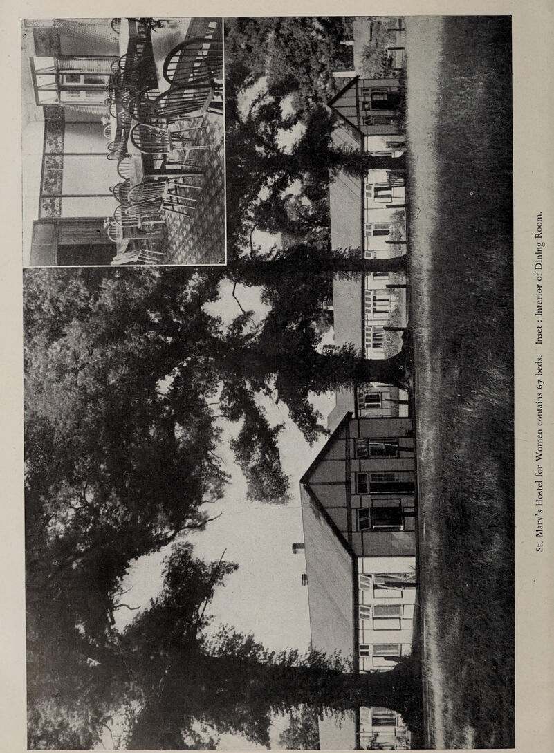 Wtijlt! ■Hr' 1 4 , ^fJL \ Bb I ' ^ Wa- 1 '' fji jUfc T IIH^^IHHHilHVrli. BRft. __ St. Mary’s Hostel for Women contains 67 beds. Inset ; Interior of Dining Room.