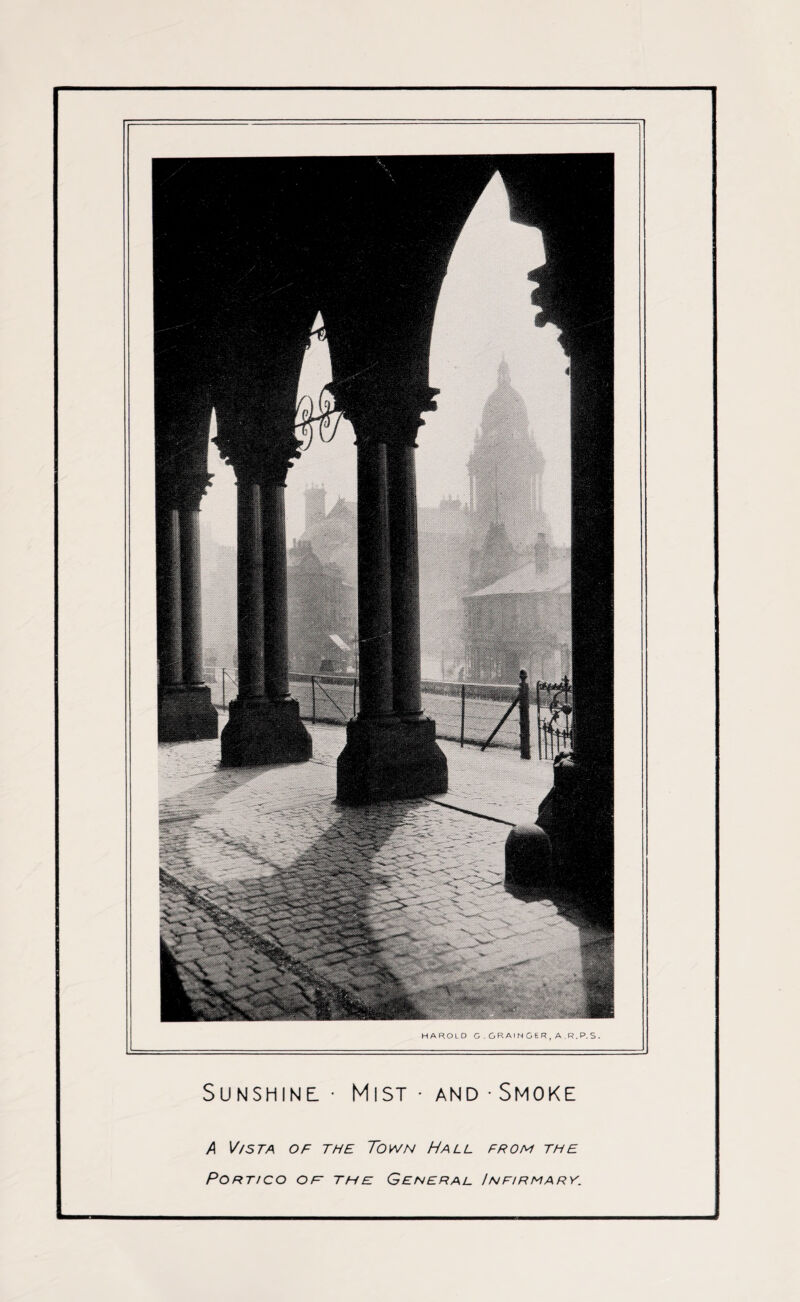 Sunshine - Mist • and ■ Smoke A V/5TA OF THE TOWN HALL FROM THE Portico or the: General Infirmary.