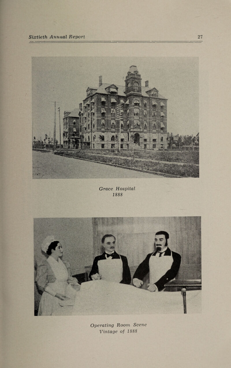 Grace Hospital 1888 Operating Room Scene Vintage of 1888