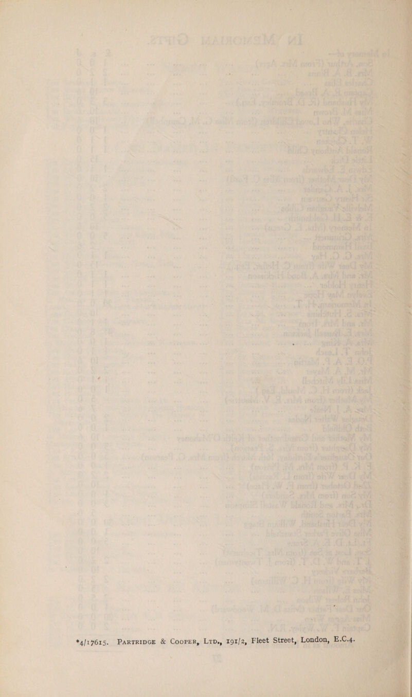 ' ■ ' V : ■ *4/17615. Partridge & Cooper, Ltd., 191/2, Fleet Street, London, E.C.4.