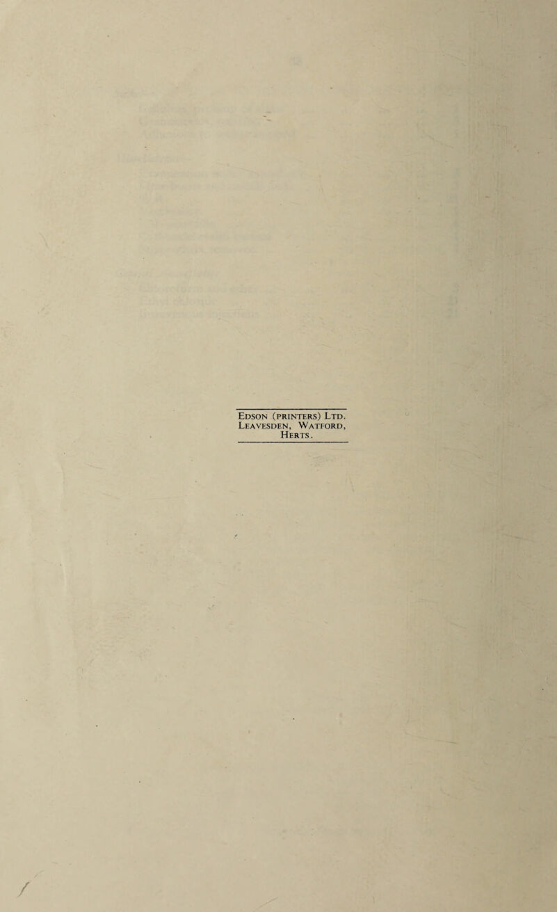 Edson (printers) Ltd. Leavesden, Watford, Herts.