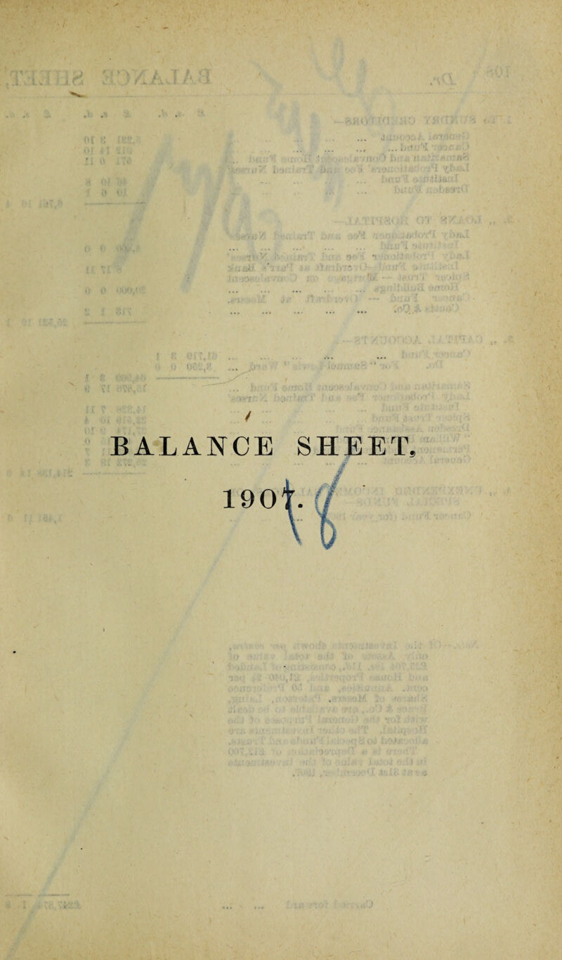 BALANCE SHEET 190^.