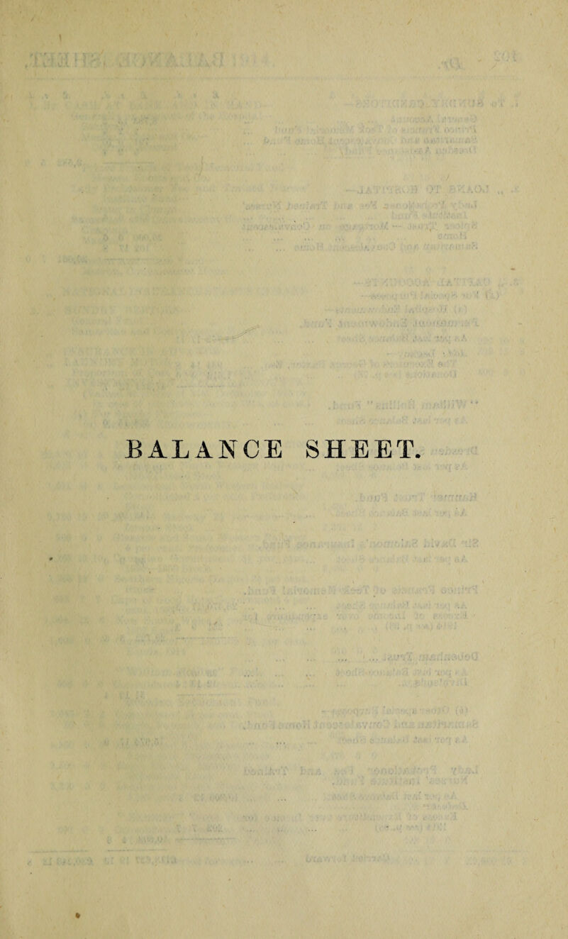 BALANCE SHEET. *