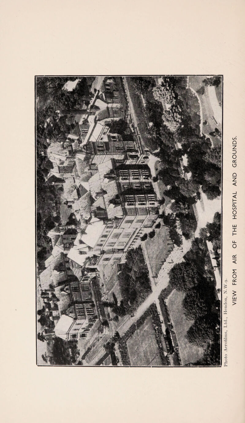 VIEW FROM AIR OF THE HOSPITAL AND GROUNDS.