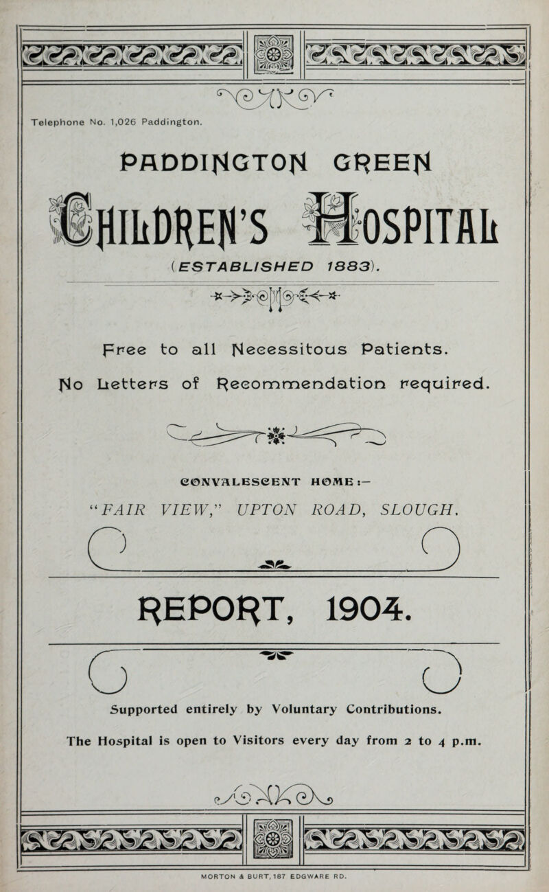 MORTON 4 BURT, 187 EDGWARE RD.