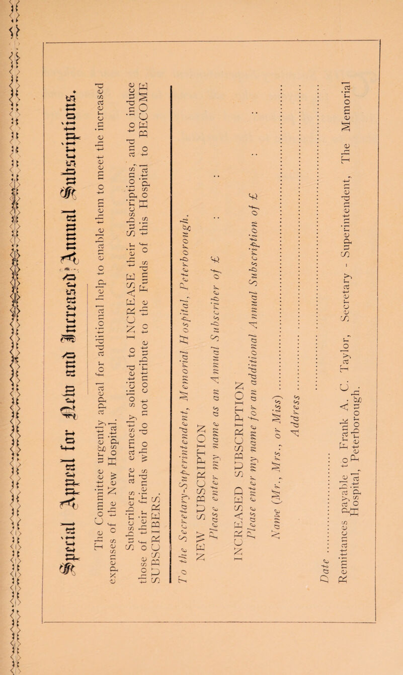 ♦ o *-> w « » <■- - - , yO « C4 5-» W « yO C « fT^ « «4 Pk ot Wrf ♦—* w «* «f* CD C/2 d <D Ui cd <D <D <D <D t—1 4-> jd Co c-1 o o -t-> ^0 a; d c-1 y—4 O 2 ■u d cy <D Oh oi, O ffi ^ t> O £ l ^ s s O PC U ^ CD C f~~* ~ 02 f—I <D C/2 (—! s Oh * <d <L> M CD LO O ^ oO (J o W ^ PP 03 c o Co -4-> ^ ^-H CJO „j O +-> O *& PC C/2 Oh O * ill j“Tl o ^ 02 rv c/2 ^ £ CO i—1 '-*-< •’-H O CD r-j +3 c/3 Hj w g < £ W <u pq a u ^ S 1—1 CD 0 o ,0 03 'u <V -*-> o CD d £ •■§ CD Oh cjO w CD ■ r-H O 02 jO -+-> 02 ■ CD o u d ' CD <V 02 b 03 CO f-H *-H <0 C/3 • »-h In aj D CD ^ 1-' -*-» co PP W pq 1—1 pq vsh i-H co o U hi co £ PP 2 23 qp co One o -3 v. ■Si <i> C2 <0 <3 • <s< <D <2u 33 ^S» rS 3 ■Si -3, <0 3 ■Si <S- ^0 <+} 0 v 3 3 Co 2P O ^3 3 <20 <s. 3 pq *. u ^ ^ PO 3 PP ^ 23 ^ <Sl g «D w sq o s 3 • ?s* '+*3. • Ss Co -3 Hi CO 3 <S» 3 £ ^ o I I—I 2^ 1—1 pq o in 23 $ LTi 3 s 3 <S> Q M 3 CO 3 < 3 w ^ r/\ pT^ l-H l^i O ^3 • <?» 'o ^3 3 P2 33 V. w 3 < Date . Remittances payable to Frank A. C. Taylor, Secretary - Superintendent, The Memorial Hospital, Peterborough.