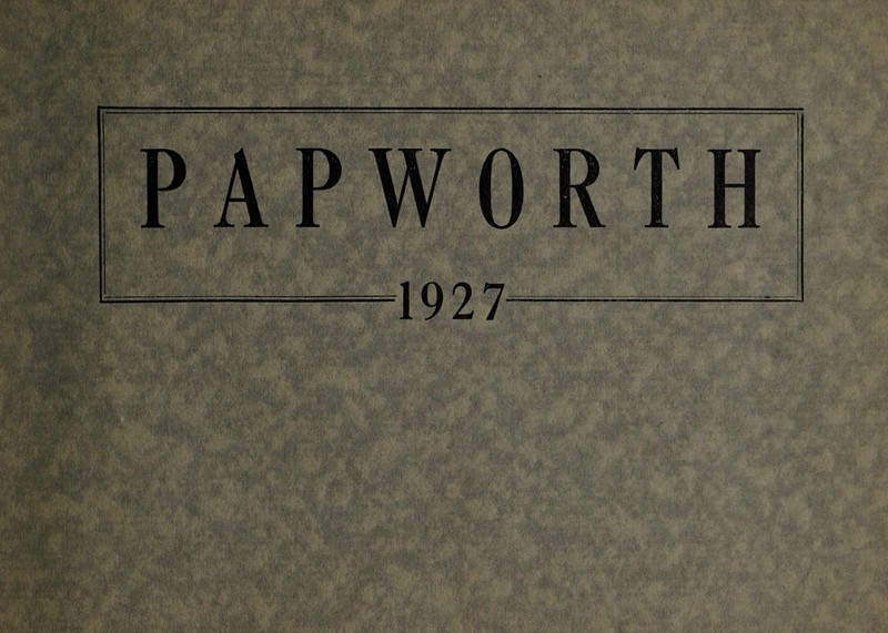 PAPWORTH 1927