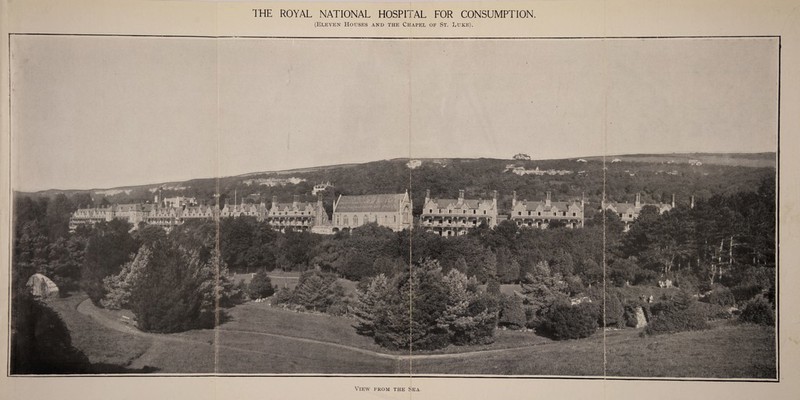 THE ROYAL NATIONAL HOSPITAL FOR CONSUMPTION. (Eleven Houses and the Chapel of St. Luke). View from the Sea.