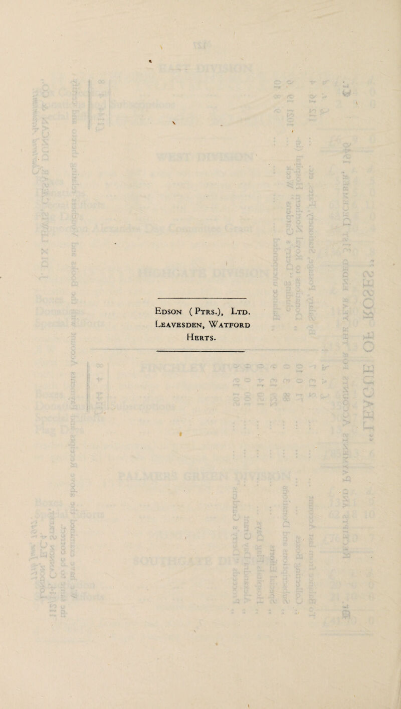 Edson ( Ptrs.), Ltd. Leavesden, Watford Herts.