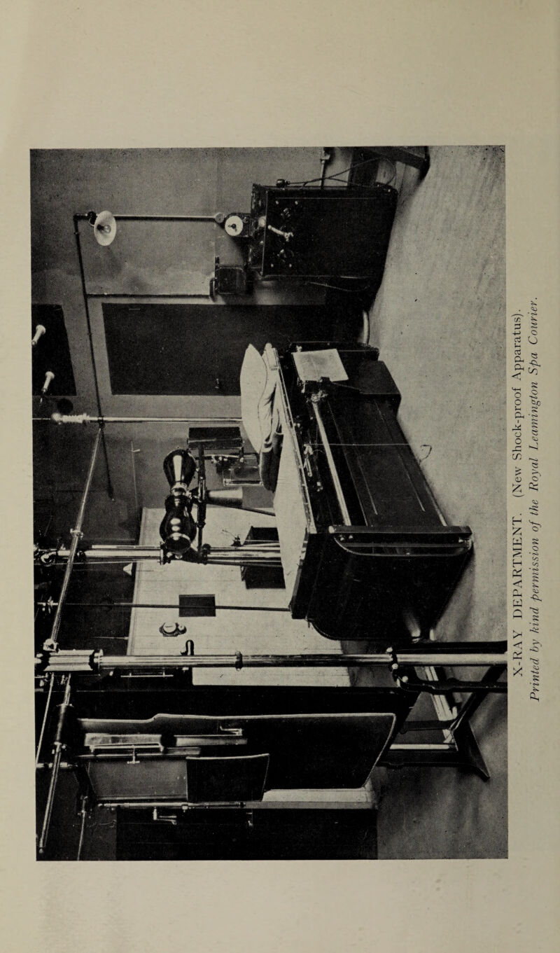 X-RAY DEPARTMENT. (New Shock-proof Apparatus). Printed by kind permission of the Royal Leamington Spa Courier.
