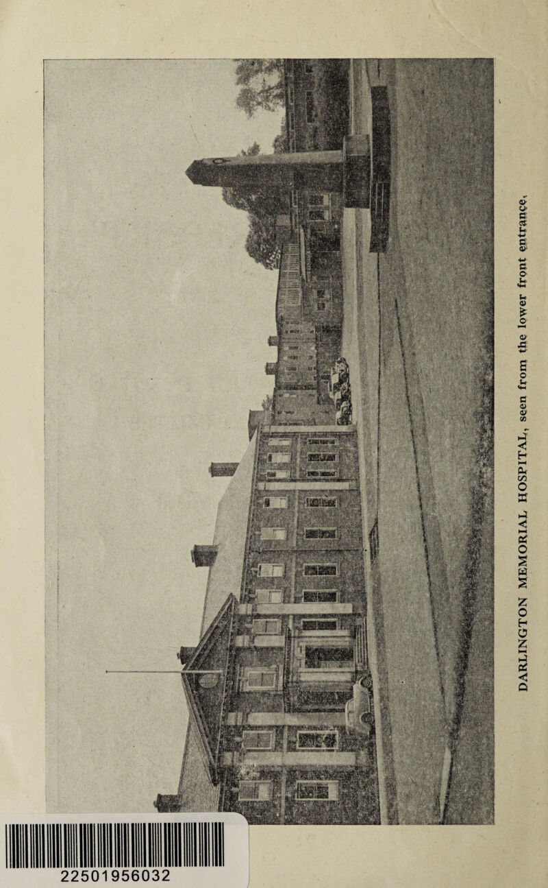 DARLINGTON MEMORIAL HOSPITAL, seen from the lower front entrance