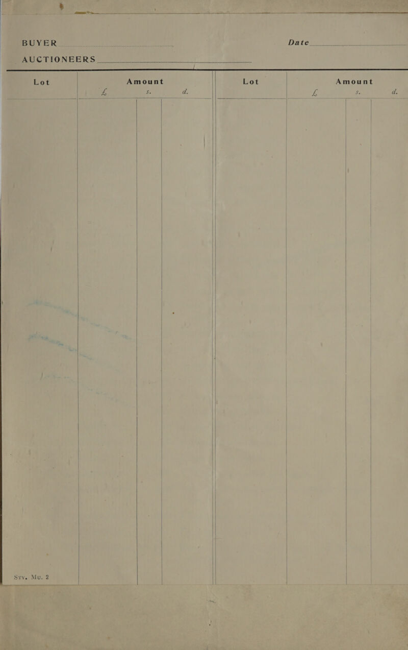 Reis Peg ee te ek, AUCTIONEERS Lot Amount A Sty. Mu. 2 —_———_——-—                  Amount oJ Ge ages:   