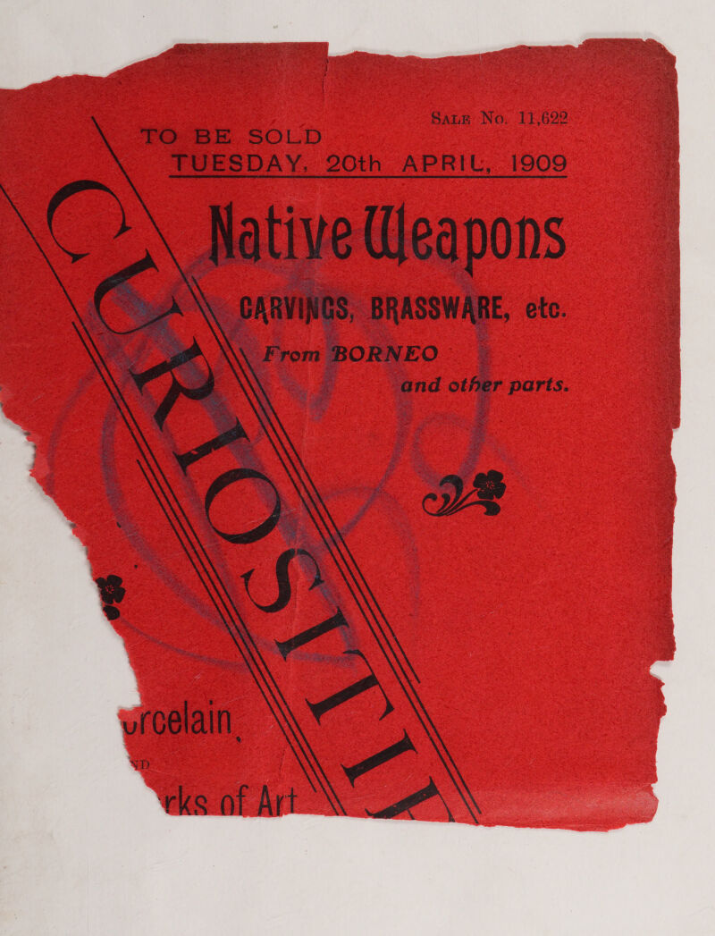 SALE No. 11,62? tO BE. SOLD TUESDAY, 20th APRIL, 1909   urcelain, ks of Art