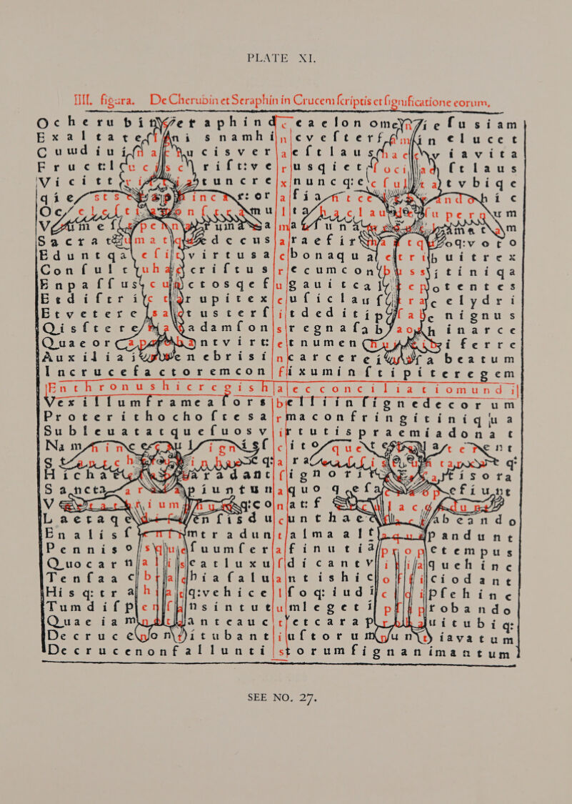 PA ke OCT: Hl, figara. De Cherubin et Seraphin in Crucem fcriptis et Ggnificatione eorum,     Fer aphind- eaelon omeyR7ie fu siam | s namh ij, in €C¢lucet viavita ile ¢ frlaus               tuncre xinunc qetc Culllk a tvbiqe orjaifia t cE BY and od ic = C) Nin uj [jt a cl aur Cu per um ped i a iynia Un ate Sew 5 Wi SAREE: “ah, ma tt; raefirQny | virtusa cbonaqu aleler ipuitrex criftusiriecumc oni jtinigqa WmWctosqe Flu gaui t cag ql! otentes feat upitexiciuficlayf c elydri Qtusterfiitdedic j py e hignu s Jadamfon|s\r egnafabJaodpy inarce ntevirt/ielfenumen | eNeiter ce enebristi/n arcereiUAsta beatum Incrucefactoremcon/fixumin f{tipiteregem a tei tinet OmUsitinG Hier obi sMhi aye cl cioin civ dialk om un c ost inipeanica tors belfiin fign d Proterithochofeesaly aconfring iSubleuatatquefuosv\j ae    | Na m OS ING isf\cjitovquet pc hia etet pent a 3.8. (ignori iS a.ncta SPapiuntun, uo g,ef V aera’ um ga AGC On lat f SUSI Laeraq Adeu/en fis 4 lc nthaea En alisftemtyHmer adunjrjatma alt), IPennis O//s\qhujdfuumferlajfinu t i apo pletempus Quocar tifa fleeces sumed ld coat’ Yanagi e Bint Tenfaa cb PLENeOR Toei cis eee are filCiodane His qrer ah ifaidiqevehice|ifogiud He Iid iiplehin ¢ Tumdif plegi(pjmsincecutiuimle gee if pf/} Wroba ndo Quaec ia Myaagianteauc|irfetcara plrhih Juicubi q: Decruc eon\Pitubantliufeor u mou ny) iavatum Decrucenonfallunti/storumfignanimantum 