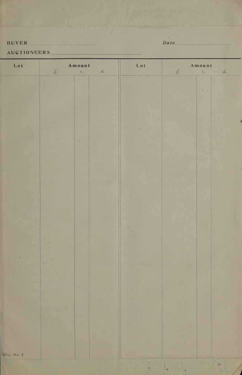            Eo ttl. tessuadletiawiavcnsnlean URGE ce foe el oe ie oe Oe eS on Lot | Amount Lot Amount cy i d. 4 s d. | | :      