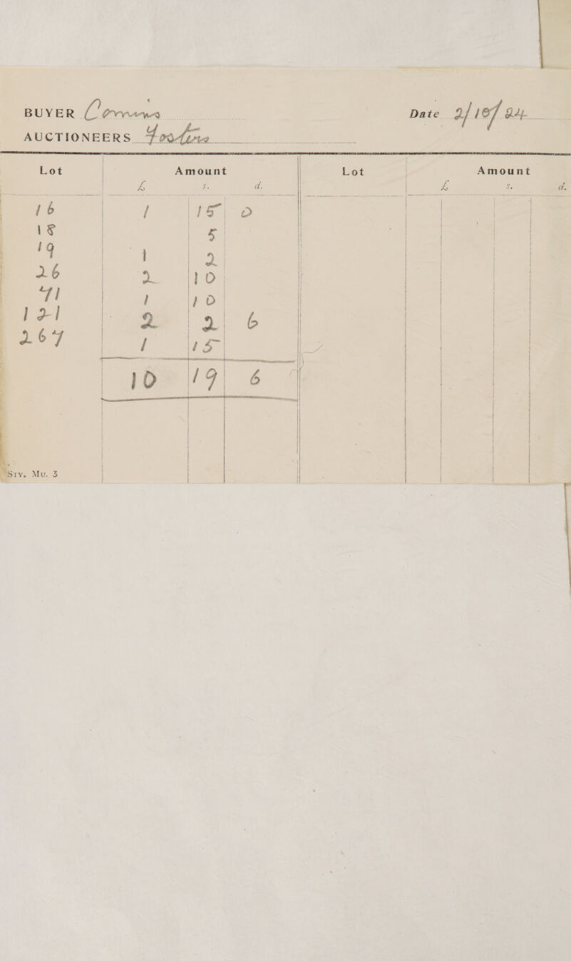   Amount ¥, 83 d.   | ve Mu. S   | IX |        ne a Amount.      4 ch ee
