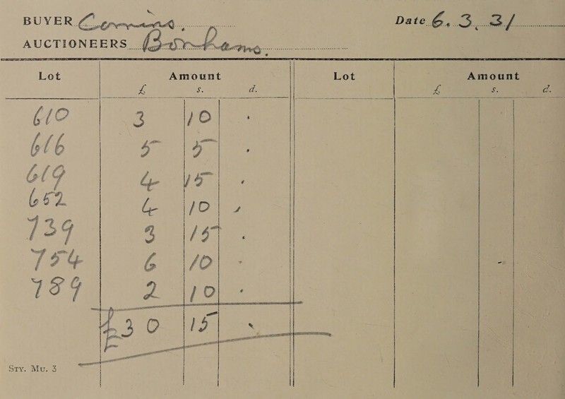 Date 6, aD te  Amount a i Lot   610 b16 G9 682. 139 774 ole |    